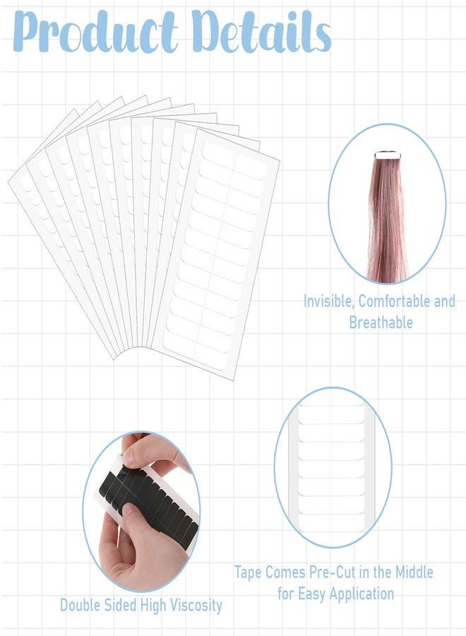 Tucnoeu 120pcs Adhesive Replacement Tape for Hair,Hair Extension Tape,Extensions invisible Waterproof Double Sided Hairs Tapes,Tapes in Human Hairs Extensions Wig Beauty Tools(white) - Image 3